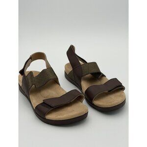 SPENCO Sandals Womens 9 Brown Leather Adjustable Comfort Arch Support